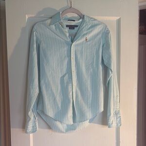 Polo by Ralph Lauren Light Blue Striped Women’s Shirt Size 8